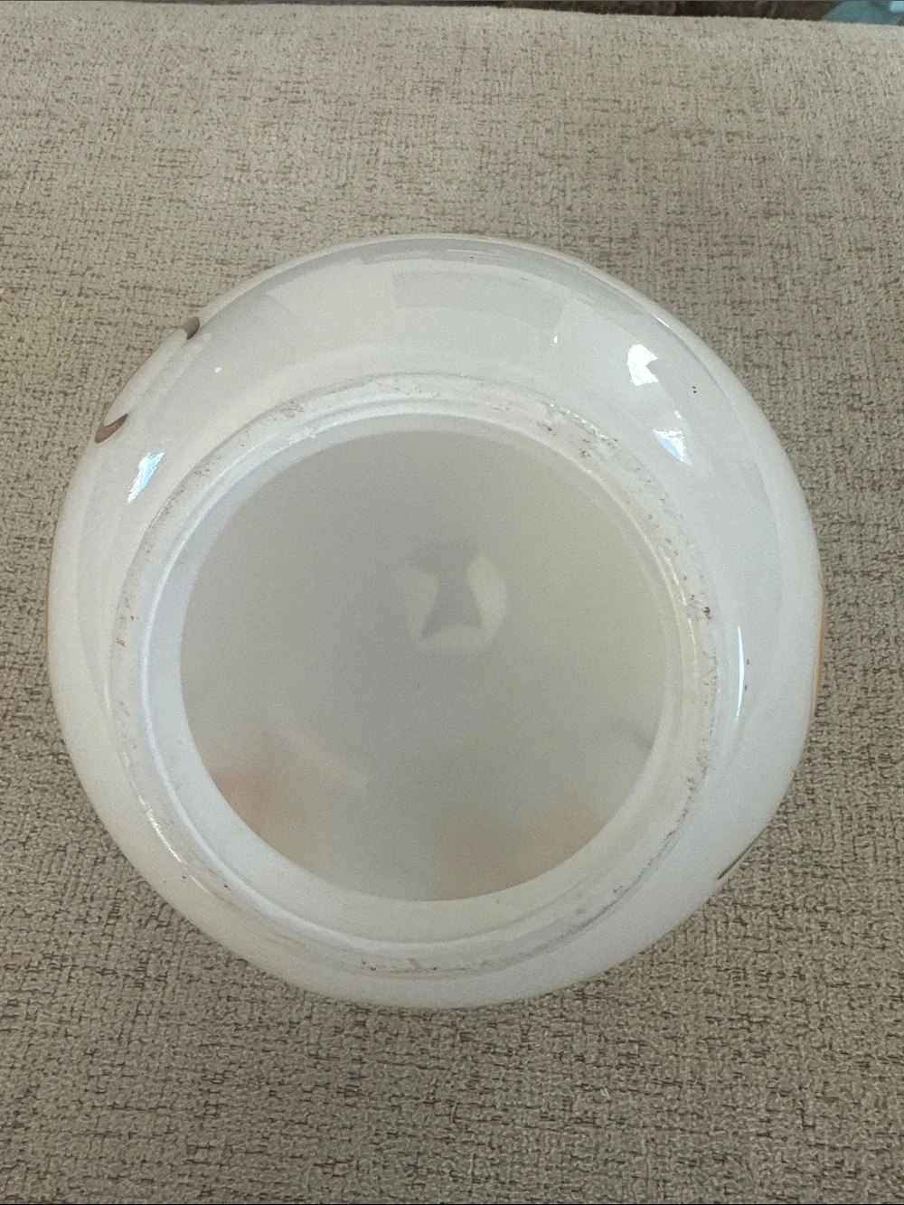 Vintage Hand-Painted Milk Glass Globe with Autumn Yellow and Orange Leaf Motif